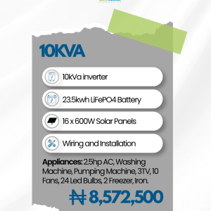 10kVA 23.5kwh Solar Package