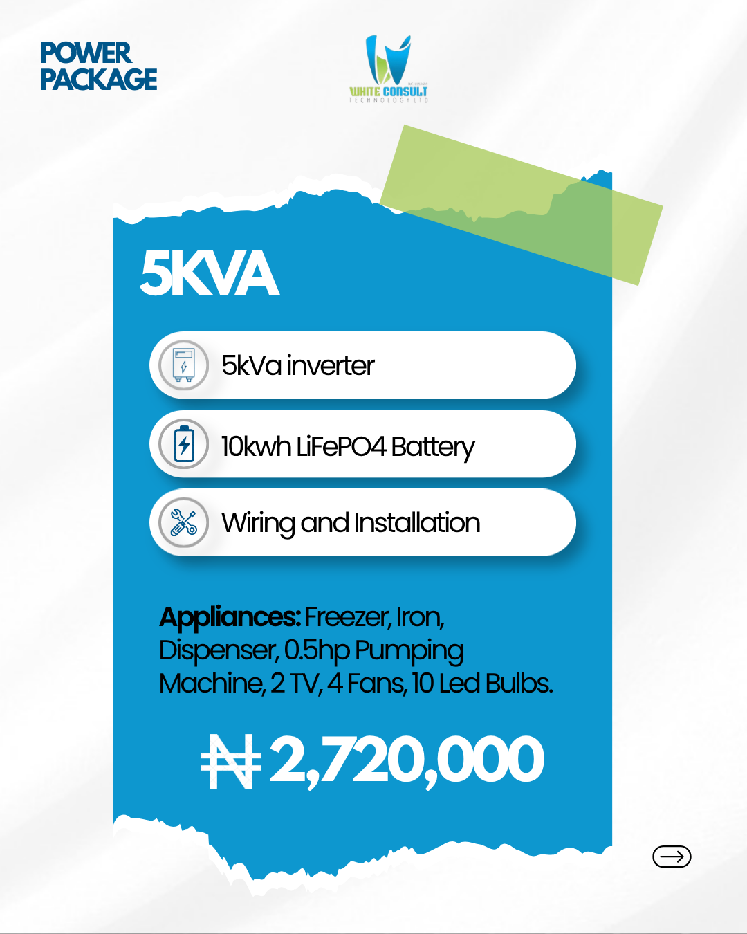 5kVa 10kwh Power Package